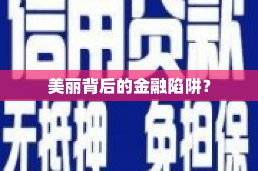 新野美丽背后的金融陷阱？