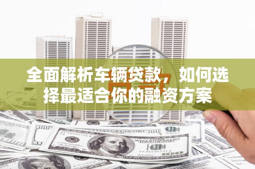 新野全面解析车辆贷款，如何选择最适合你的融资方案