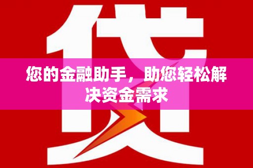 新野您的金融助手，助您轻松解决资金需求